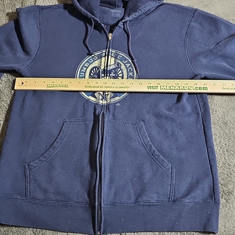 Reebok Columbus Blue Jackets Full Zip Long Sleeve Hooded Jacket Size M - Picture 5 of 6